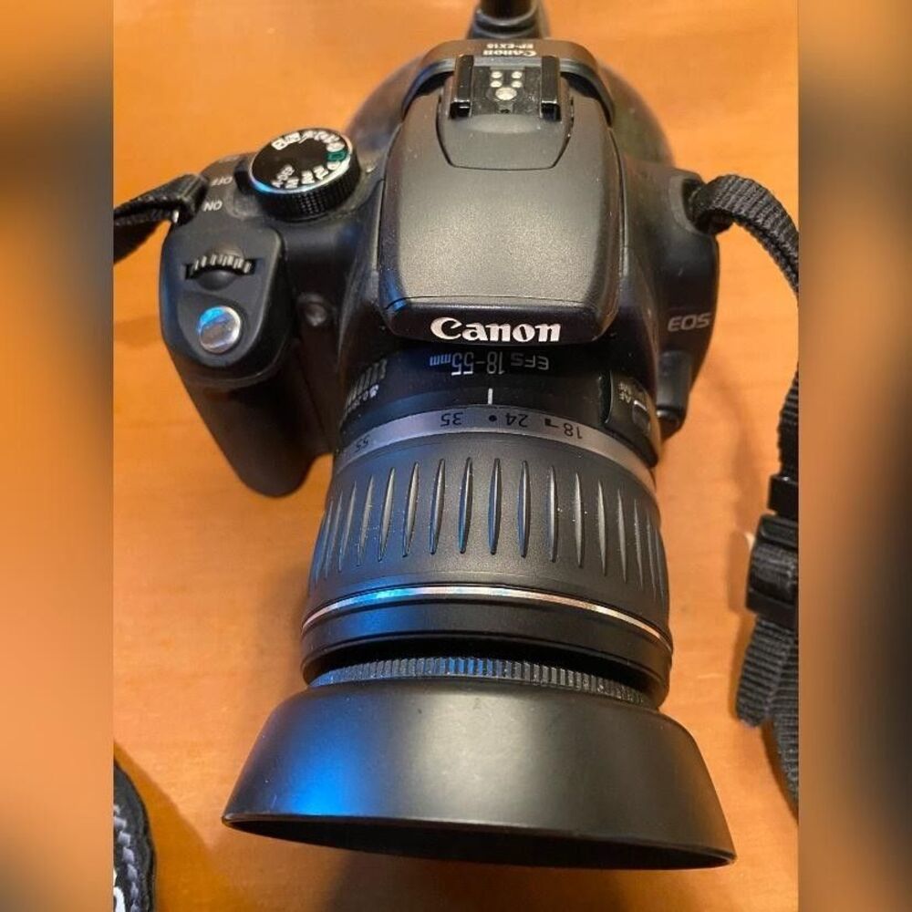 Canon EOS Digital SLR Camera Black EF-S 18-55mm Lens Hood Strap 3X  *Not Working - Picture 2 of 5